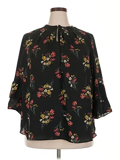 Pre-owned Violet & Claire 3/4 Sleeve Blouse In Black