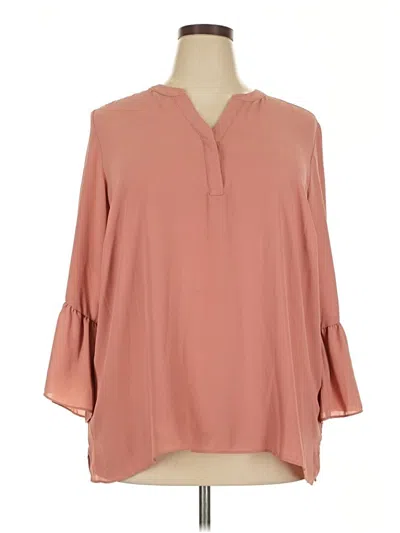 Pre-owned Violet & Claire 3/4 Sleeve Blouse In Brown