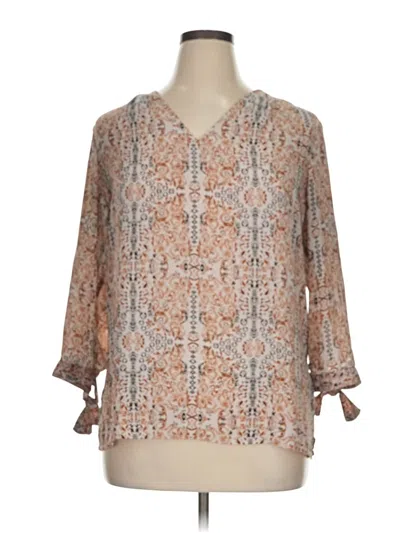 Pre-owned Violet & Claire 3/4 Sleeve Blouse In Brown