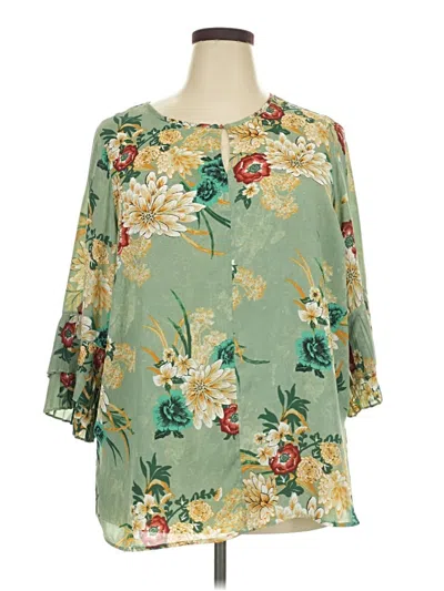 Pre-owned Violet & Claire 3/4 Sleeve Blouse In Green