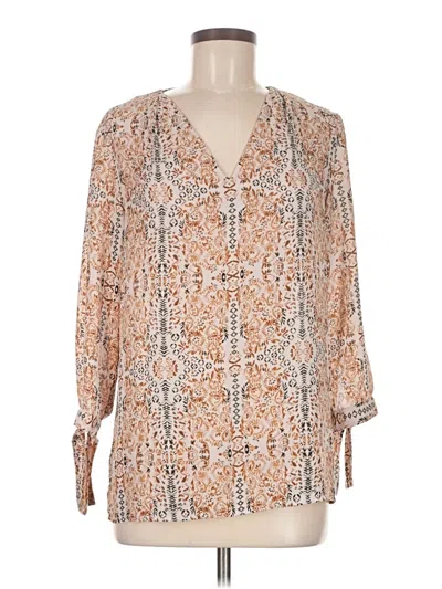Pre-owned Violet & Claire Long Sleeve Blouse In Brown