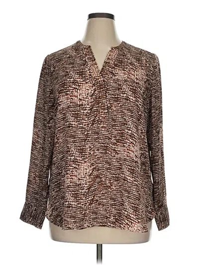 Pre-owned Violet & Claire Long Sleeve Blouse In Brown