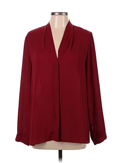 Pre-owned Violet & Claire Long Sleeve Blouse In Burgundy