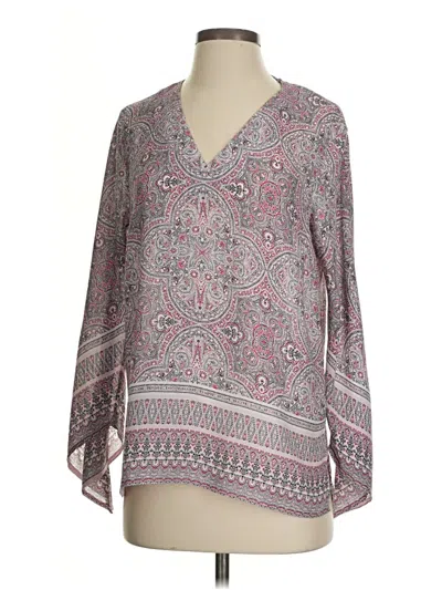 Pre-owned Violet & Claire Long Sleeve Blouse In Gray
