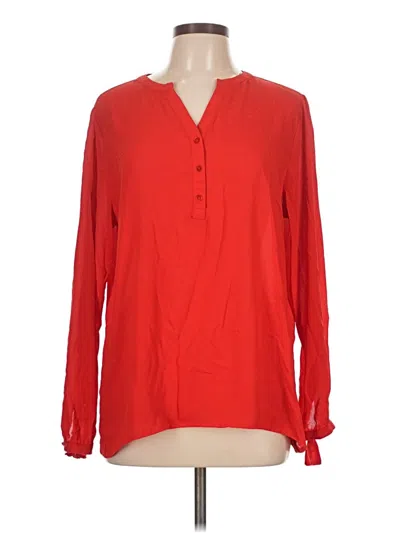 Pre-owned Violet & Claire Long Sleeve Blouse In Red