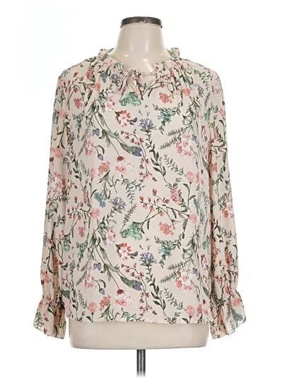 Pre-owned Violet & Claire Long Sleeve Blouse In White