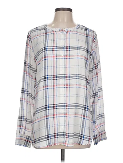 Pre-owned Violet & Claire Long Sleeve Blouse In White