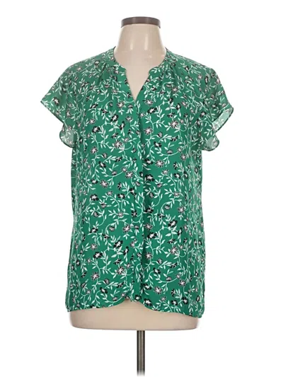 Pre-owned Violet & Claire Short Sleeve Blouse In Green