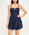 Violet Weekend Juniors' Embellished A-line Dress In Black