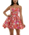 Violet Weekend Juniors' Metallic Jacquard Fit & Flare Dress In Multi