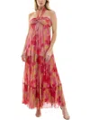 Violet Weekend Juniors Womens Metallic Halter Evening Dress In Multi