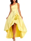Violet Weekend Juniors Womens One Shoulder Rosette Evening Dress In Multi