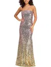 VIOLET WEEKEND JUNIORS WOMENS SEQUIN OPEN BACK EVENING DRESS