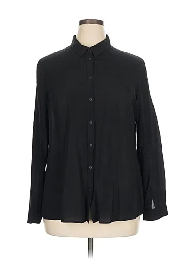 Pre-owned Violeta By Mango Long Sleeve Button Down Shirt In Black