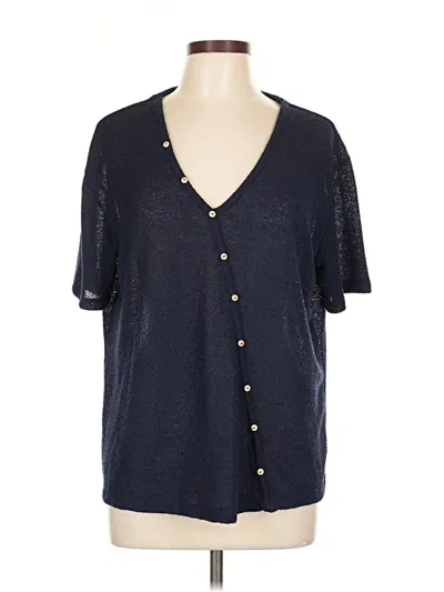 Pre-owned Violeta By Mango Short Sleeve Henley Shirt In Blue