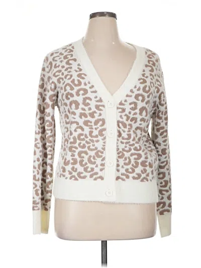 Pre-owned Violets & Roses Cardigan Sweater In Ivory