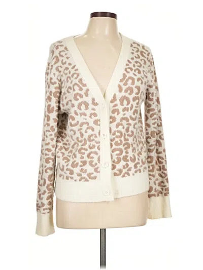 Pre-owned Violets & Roses Cardigan Sweater In Ivory