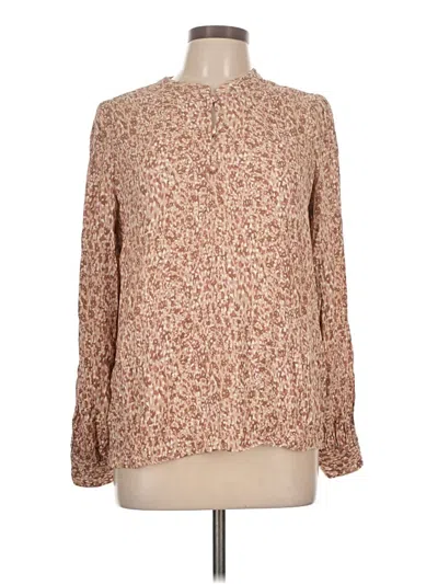 Pre-owned Violets & Roses Long Sleeve Blouse In Brown