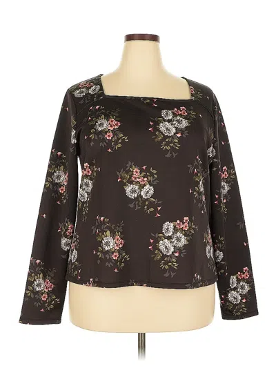 Pre-owned Violets & Roses Long Sleeve T-shirt In Brown