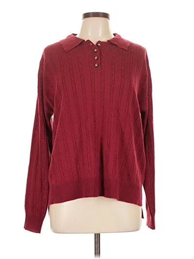 Pre-owned Violets & Roses Pullover Sweater In Burgundy