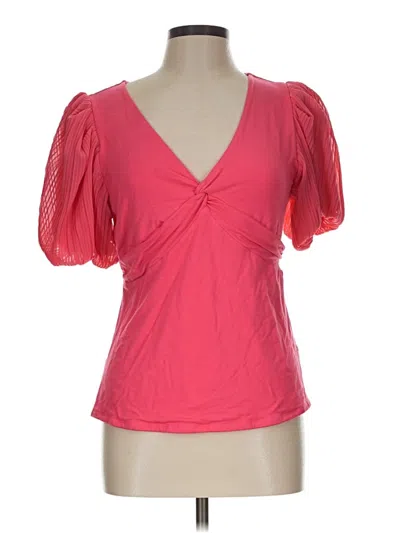 Pre-owned Violets & Roses Short Sleeve Blouse In Pink
