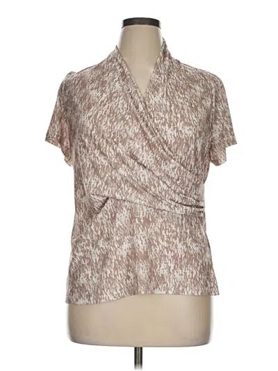 Pre-owned Violets & Roses Short Sleeve Turtleneck In Brown