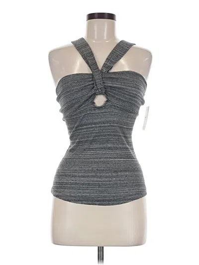 Violets & Roses Tank Top Gray Halter Neckline Tops