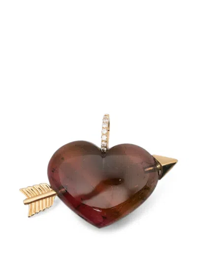 Violette Tourmaline And Diamond Cupid's Heart Pendant In 골드 톤