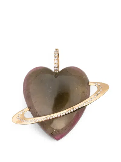 Violette Tourmaline And Diamond Heart Pendant In 골드 톤