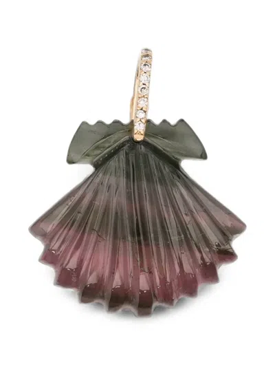 Violette Tourmaline And Diamond Seashell Pendant In 골드 톤