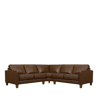 Violino Artie Three Piece Leather Sectional In Brown