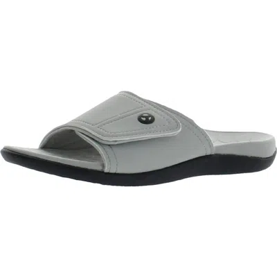 Vionic 24 Kiwi Mens Faux Leather Slip On Slide Sandals In Multi