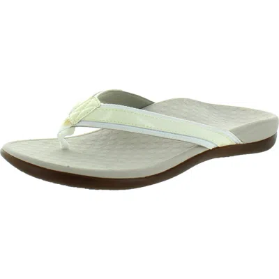 Vionic 44 Tide Ll Womens Leather Slip On Slide Sandals In White
