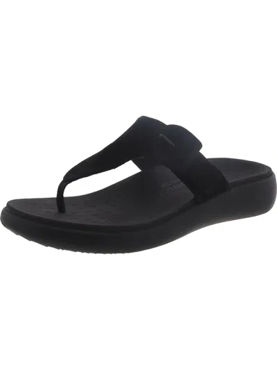 Vionic Activate Rx Womens Suede Buckle T-strap Sandals In Black
