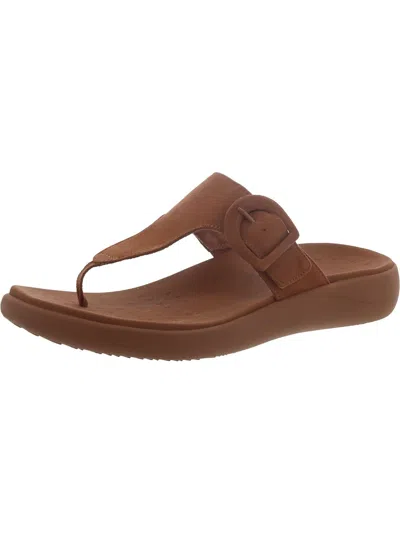 Vionic Activate Rx Womens Suede Buckle T-strap Sandals In Brown