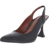 Vionic Adalena Womens Leather Pointed Toe Slingback Heels In Black