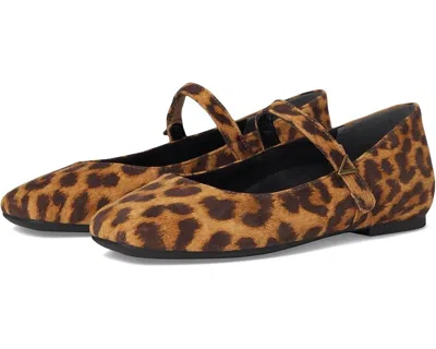 VIONIC ALAMEDA FLATS WOMEN'S BROWN LEOPARD PRINT SQUARE TOE MARY JANE VER034