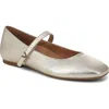 Vionic Wide Width Alameda Mary Jane Flat In Gold