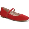 Vionic Wide Width Alameda Mary Jane Flat In Red