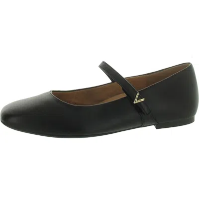 Vionic Alameda Womens Adjustable Leather Mary Janes In Black