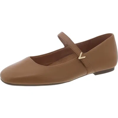 Vionic Alameda Womens Leather Square Toe Mary Janes In Brown