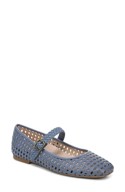 Vionic Alameda Woven Mary Jane Flat In Blue