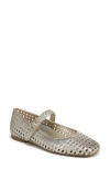 Vionic Alameda Woven Mary Jane Flat In Gold