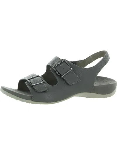 Vionic Albie Womens Leather Casual Sport Sandals In Grey