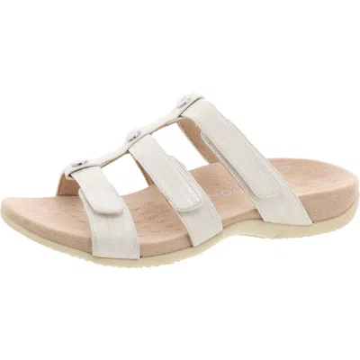 Vionic Amber Womens Faux Leather Shimmer Slide Sandals In Multi
