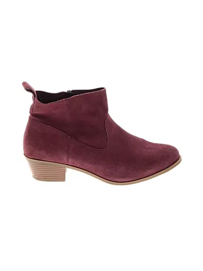 Pre-owned Vionic Ankle Boots In Burgundy