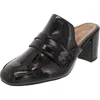 Vionic Annabel Womens Patent Leather Slides Mules In Black