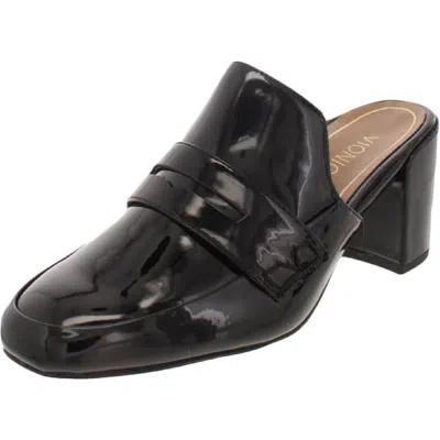 Vionic Annabel Womens Patent Leather Slides Mules In Black
