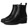 Vionic Aria J0734l1001 Boots Women 7.5 Black Leather Wedge Ankle Booties Zpo3008 In Black