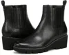 Vionic Aria J0734l1001 Boots Women 7.5 Black Leather Wedge Ankle Booties Zpo3008 In Black
